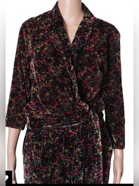 EUC Floral Velvet Jumpsuit